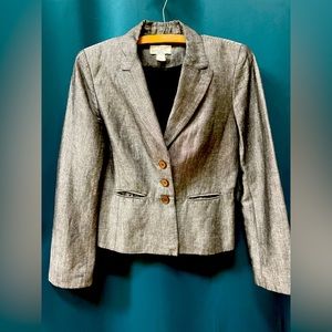 0P Linen/Silk Pewter-Colored Jacket